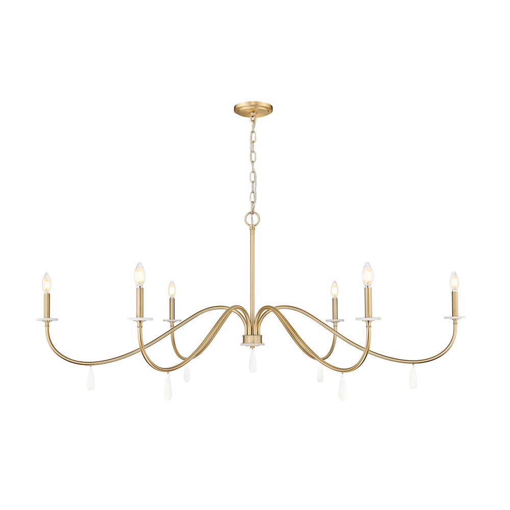 Z-Lite 6 Light Chandelier, Mordern Gold. Picture 1