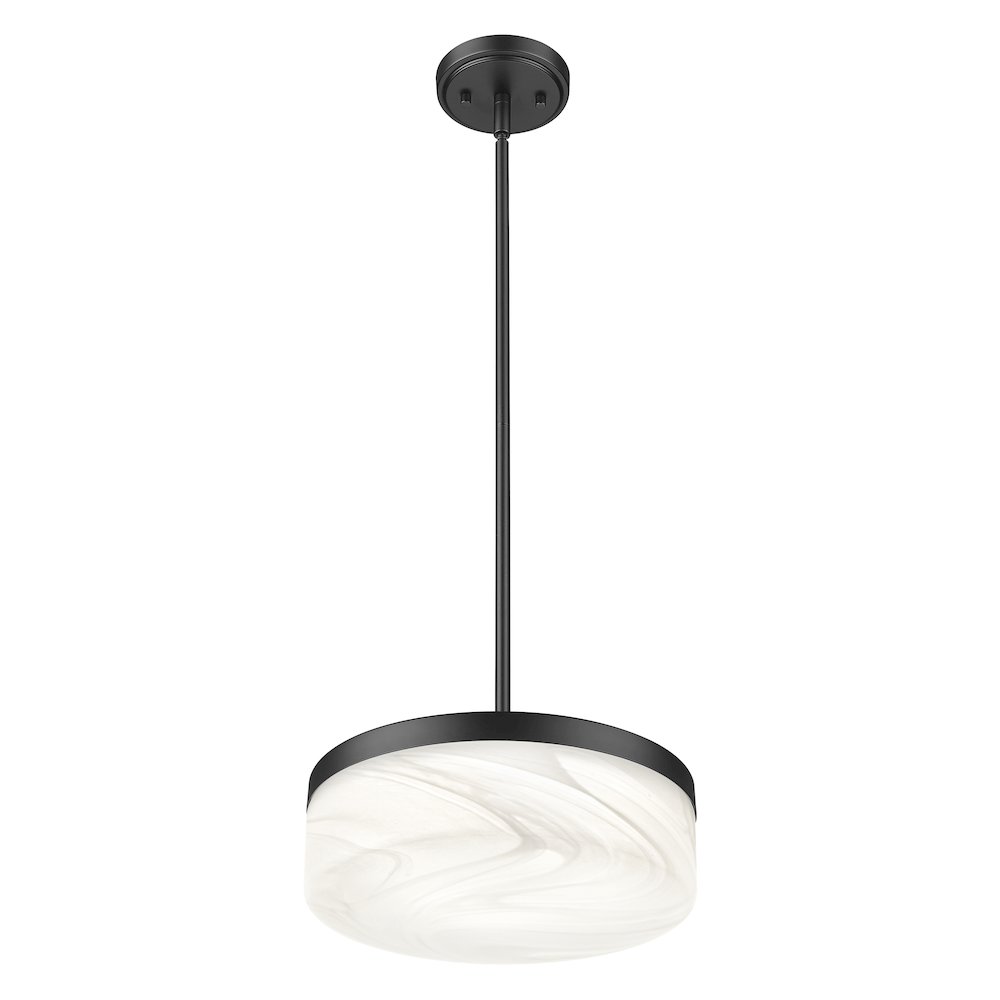Z-Lite 1 Light Pendant, Matte Black. Picture 2