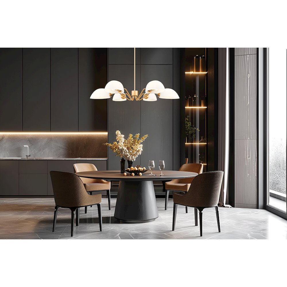 Z-Lite 6 Light Chandelier, Modern Gold. Picture 5