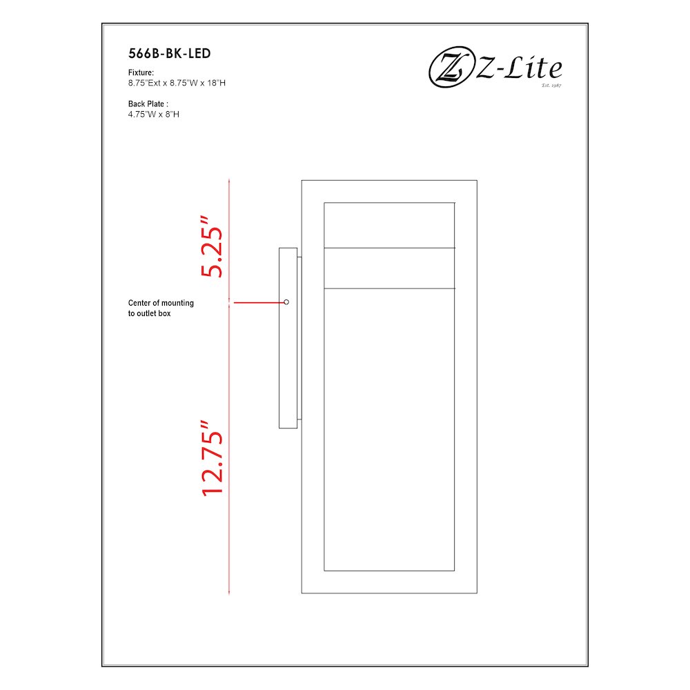 Z-Lite 1 Light Outdoor Wall Light. Picture 8