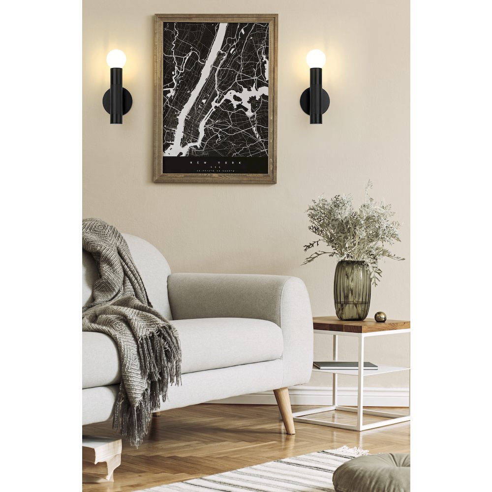 Z-Lite Stari 1 Light Wall Sconce in Matte Black color, Steel frame. Picture 6