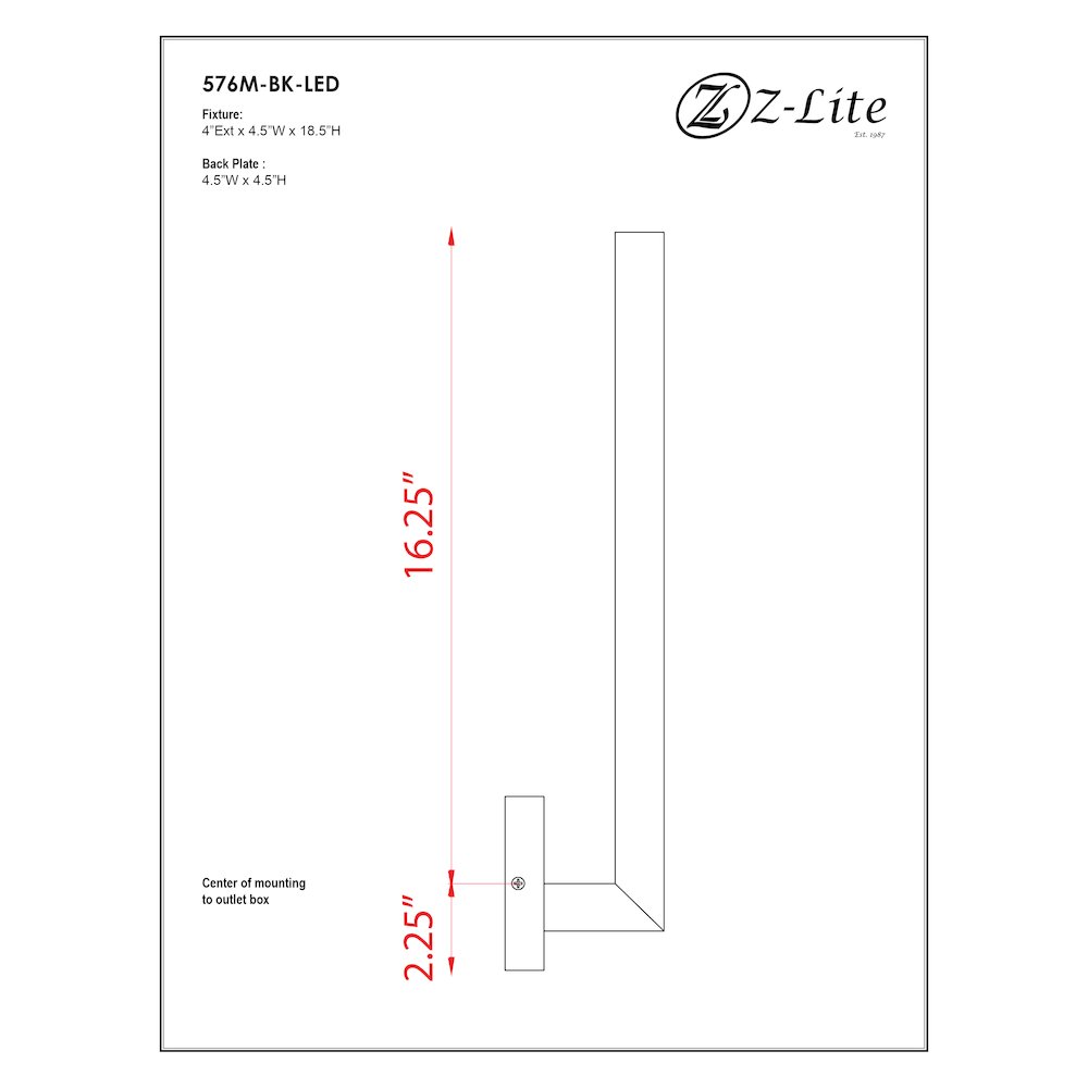 Z-Lite Edge 2 Light Outdoor Wall Light in Black Frame Finish. Picture 7