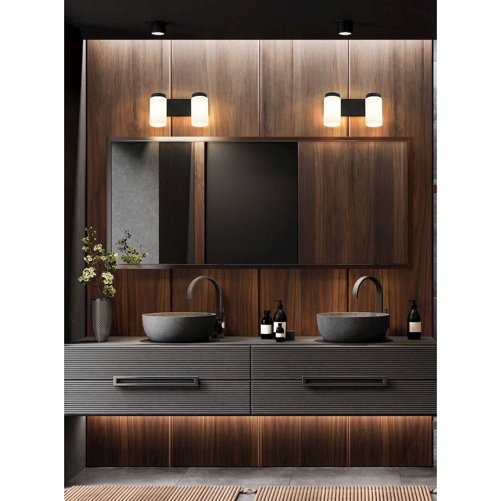 Z-Lite Burk 2 Light Vanity, Matte Black. Picture 7