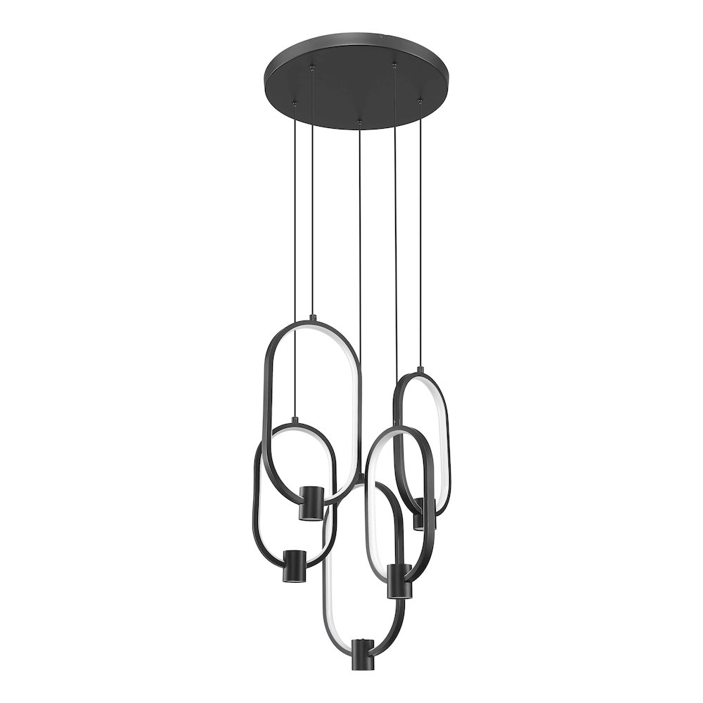 Z-Lite 5 Light Chandelier, Matte Black. Picture 7