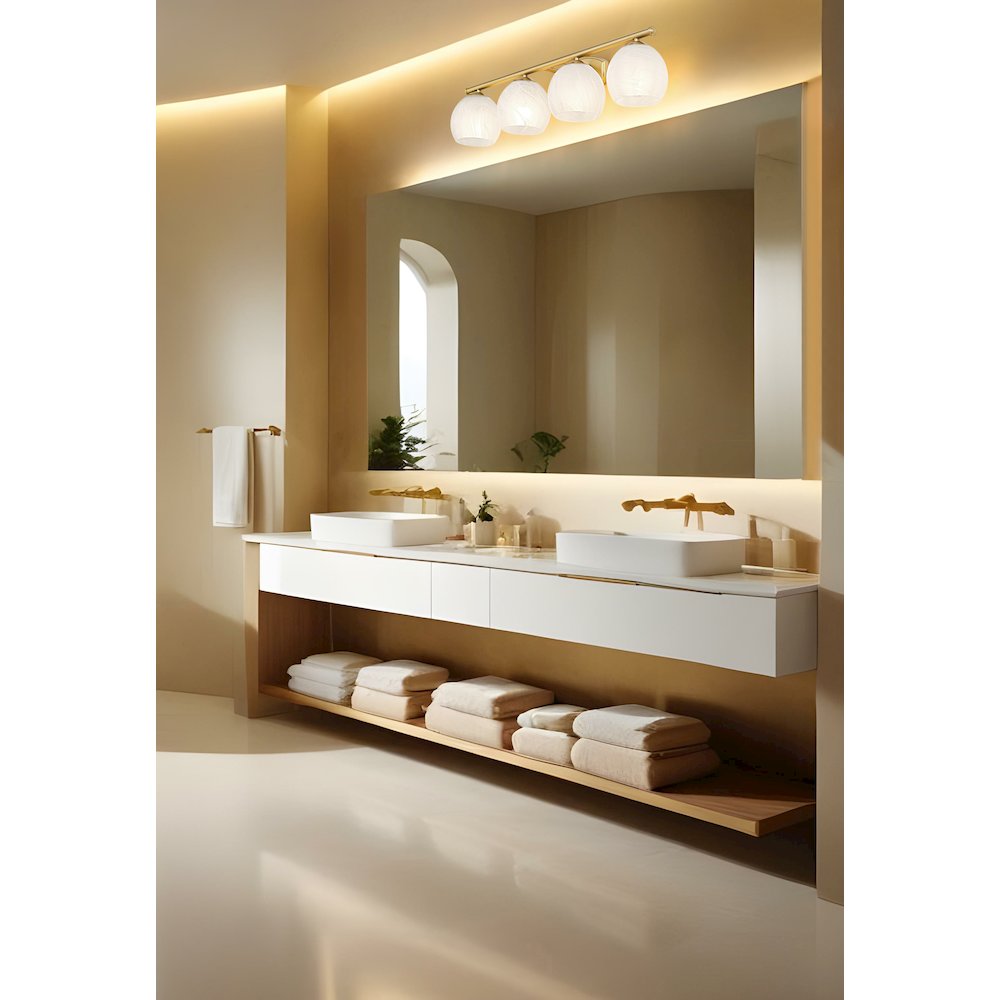 Z-Lite 4 Light Vanity, Modern Gold. Picture 6