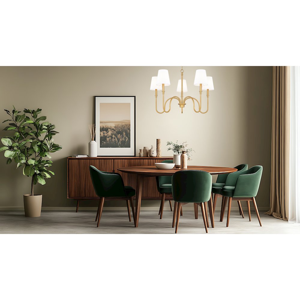 Z-Lite 5 Light Chandelier, Rubbed Brass. Picture 5