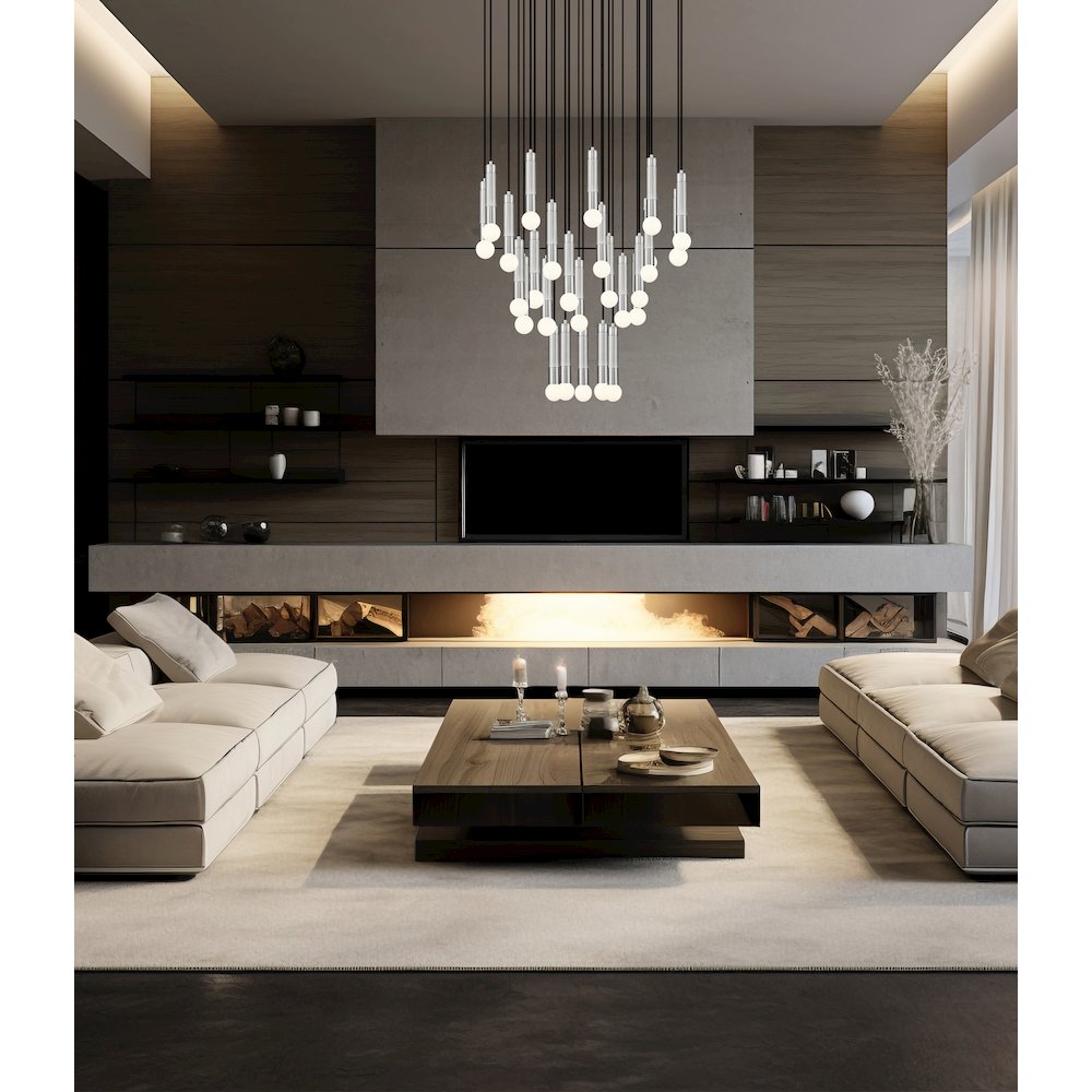 Z-Lite Stari 27 Light Chandelier in Brushed Nickel color, Steel frame. Picture 7
