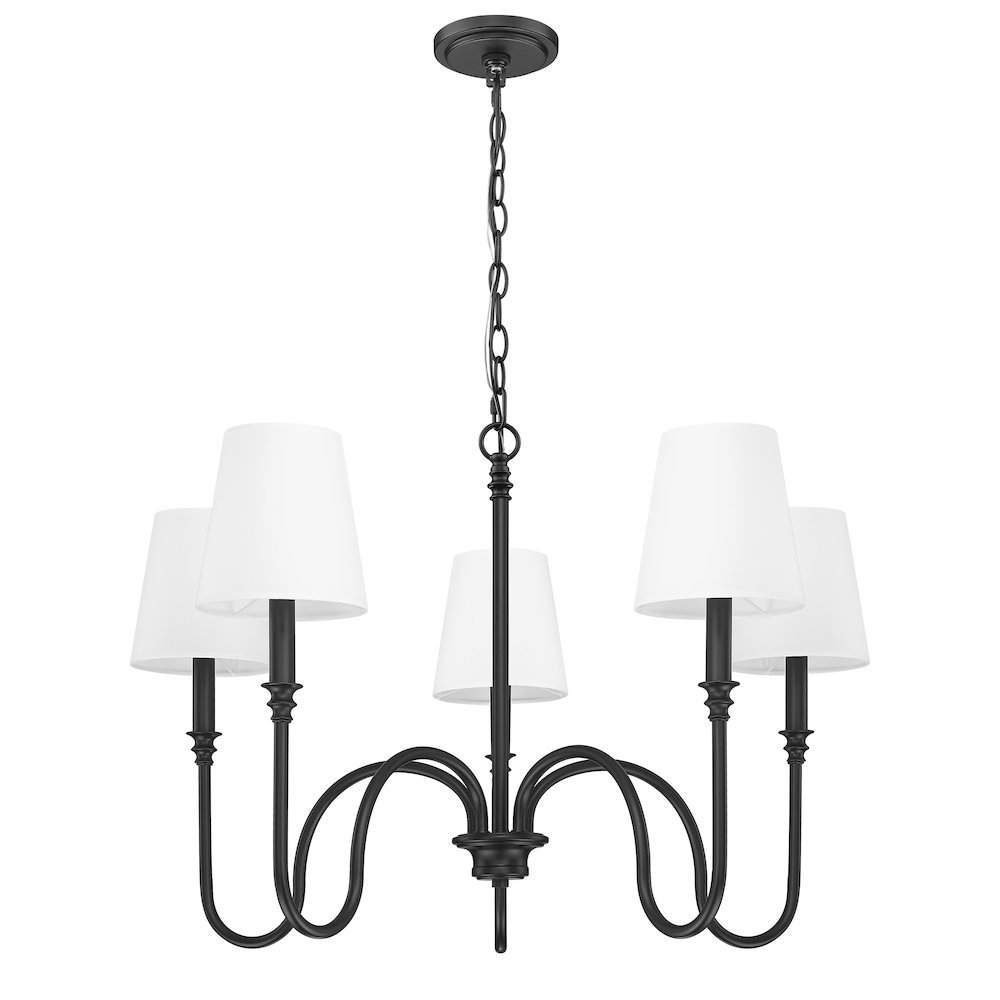 Z-Lite 5 Light Chandelier, Matte Black. Picture 7