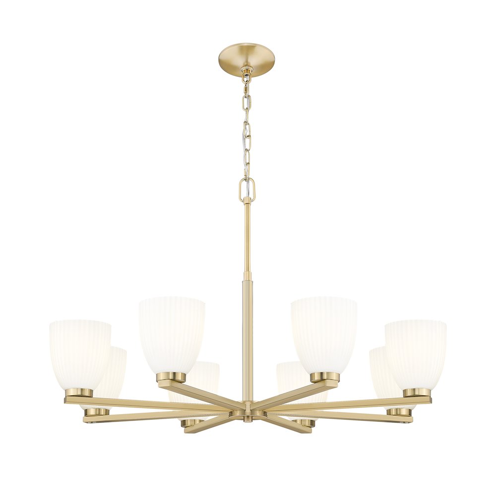 Z-Lite Naya 8 Light Chandelier in Modern Gold color, Steel frame. Picture 3