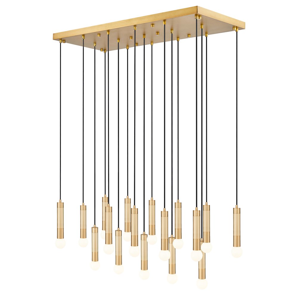 Z-Lite Stari 17 Light Linear Chandelier in Modern Gold color, Steel frame. Picture 1