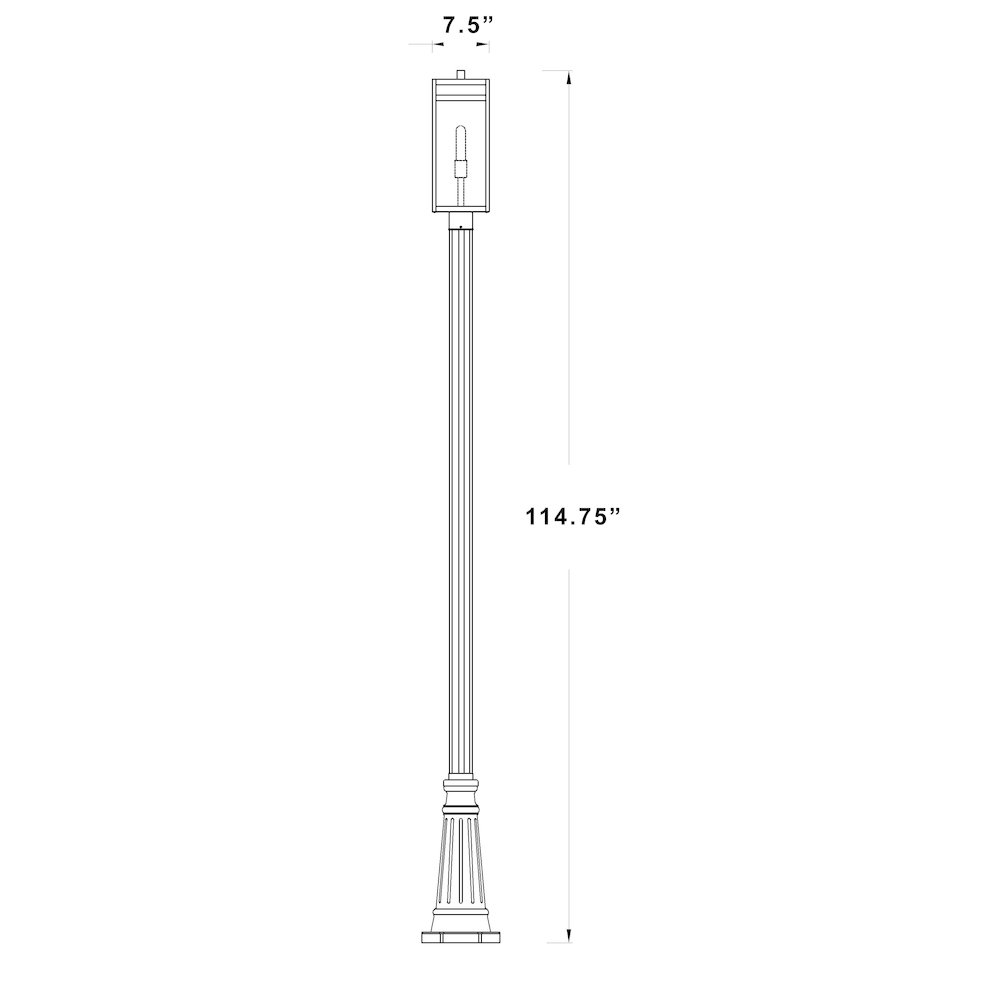 Z-Lite 1 Light Outdoor Post Mounted Fixture. Picture 8