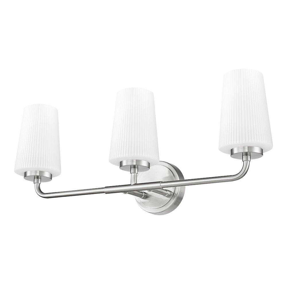 Z-Lite Montford 3 Light Vanity in Brushed Nickel color, Steel frame. Picture 5