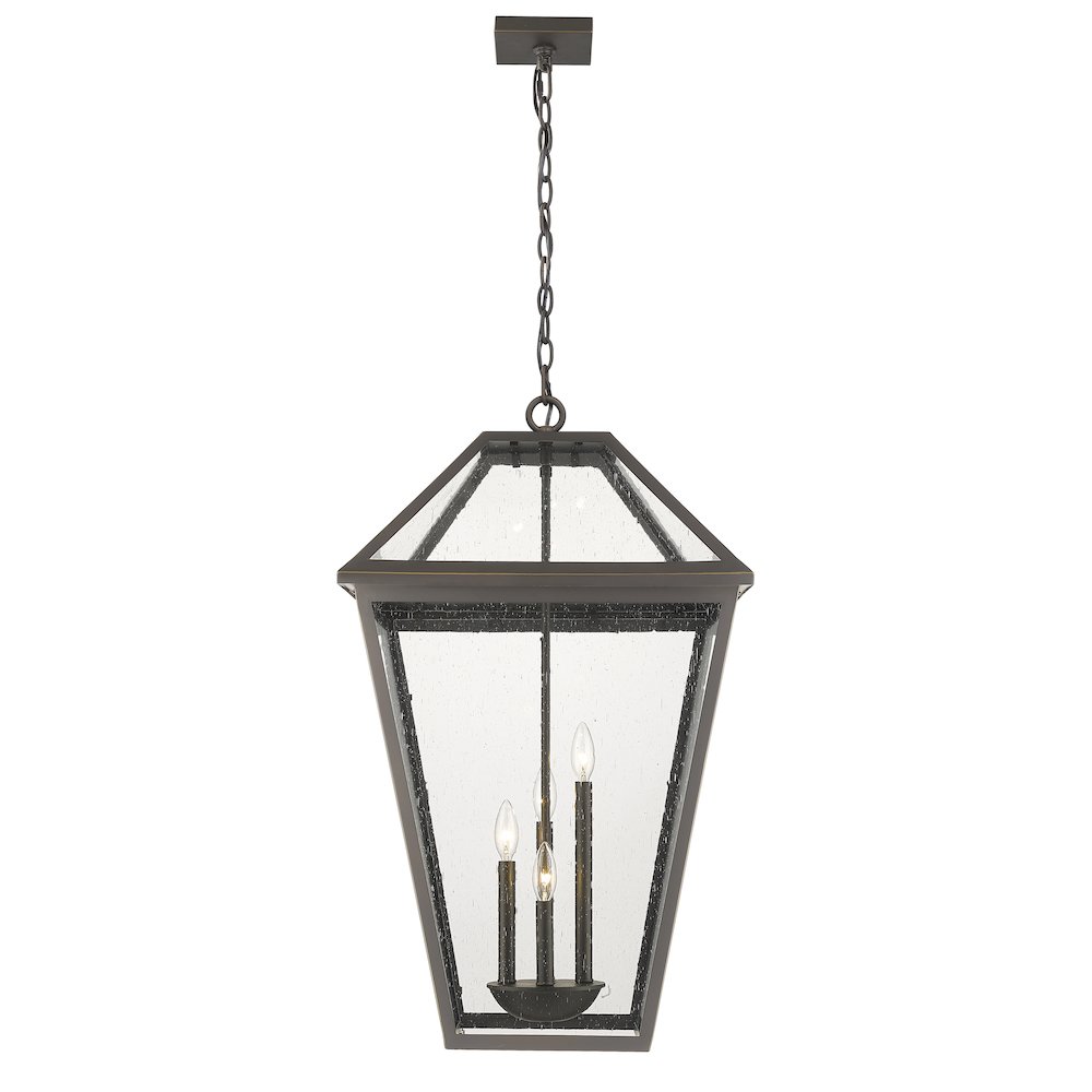Z-Lite Talbot 4 Light Outdoor Chain Mount Ceiling Fixture, Oil Rubbed Bronze. Picture 2