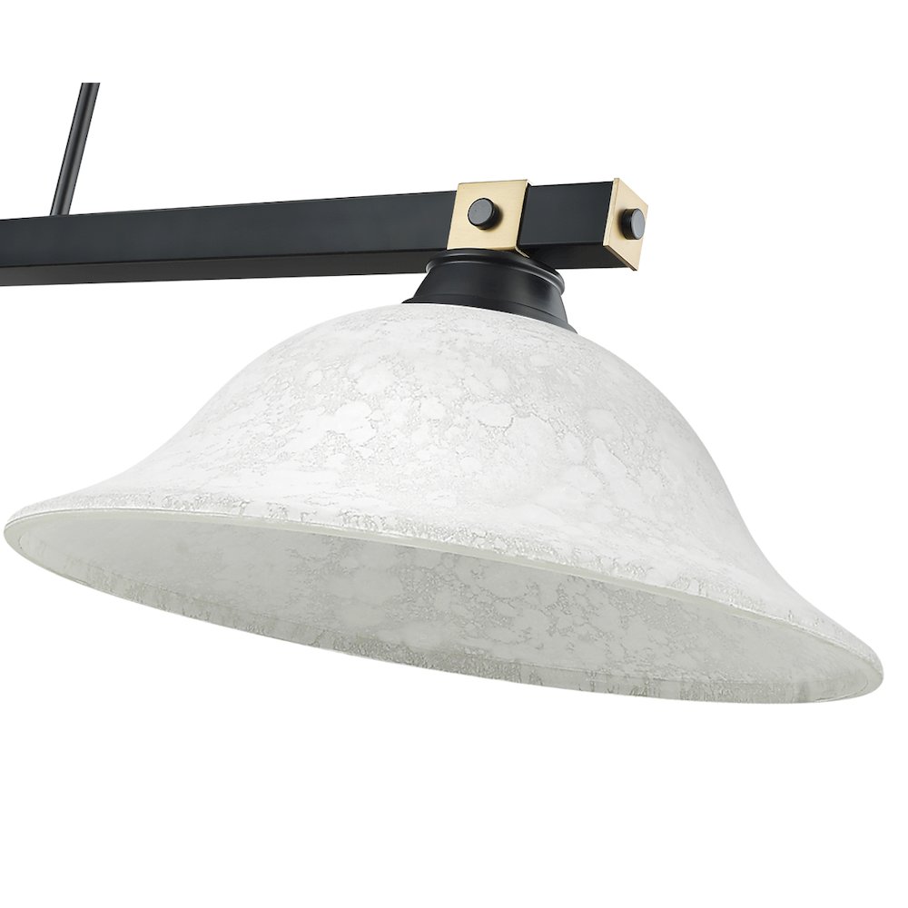 Z-Lite Bronte 3 Light Billiard, Steel Frame, White Mottle Shade Color. Picture 4