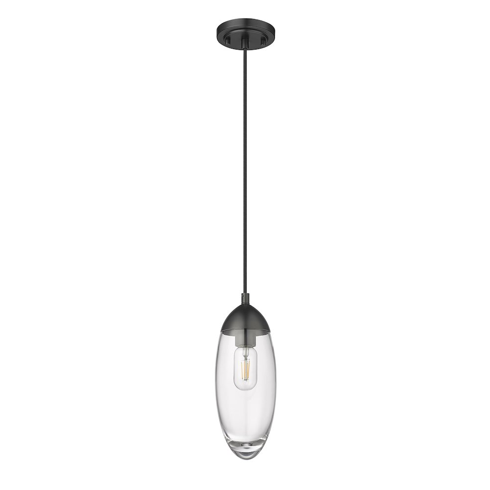 Z-Lite Arden 1 Light Pendant, Matte Black. Picture 5