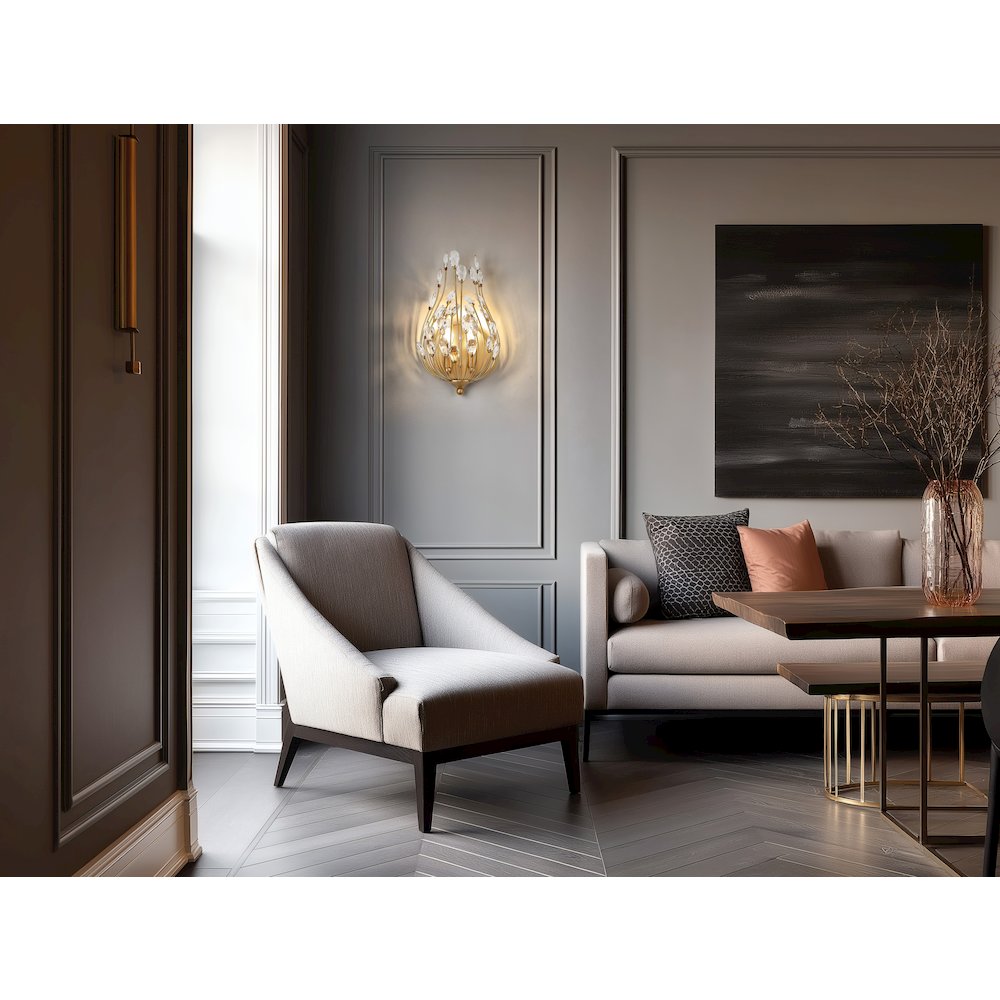 Z-Lite 2 Light Wall Sconce, Modern Gold. Picture 5