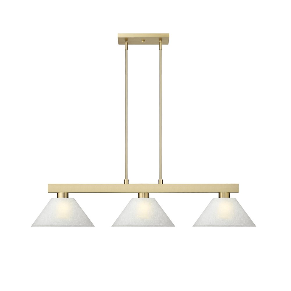 Z-Lite Cobalt 3 Light Billiard, Steel Frame, White Linen Shade Color. Picture 2