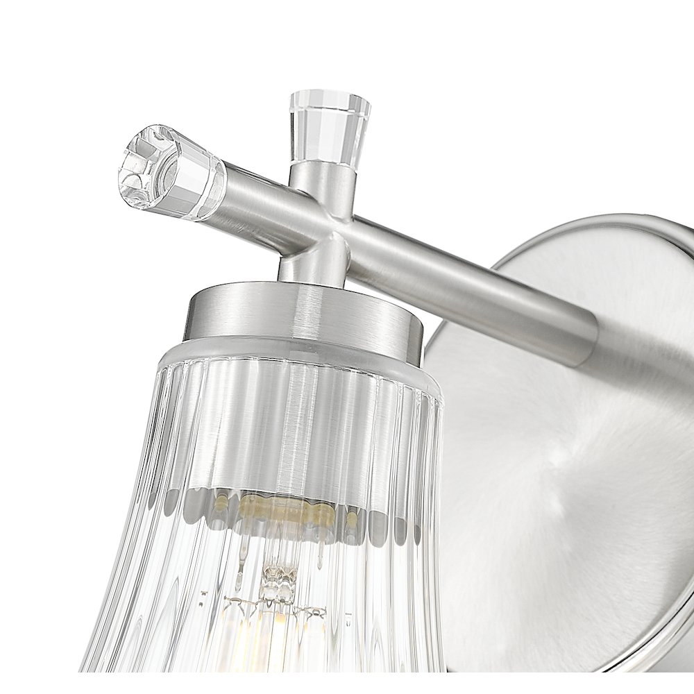Z-Lite Belle 1 Light Wall Sconce in Brushed Nickel color, Steel frame. Picture 4