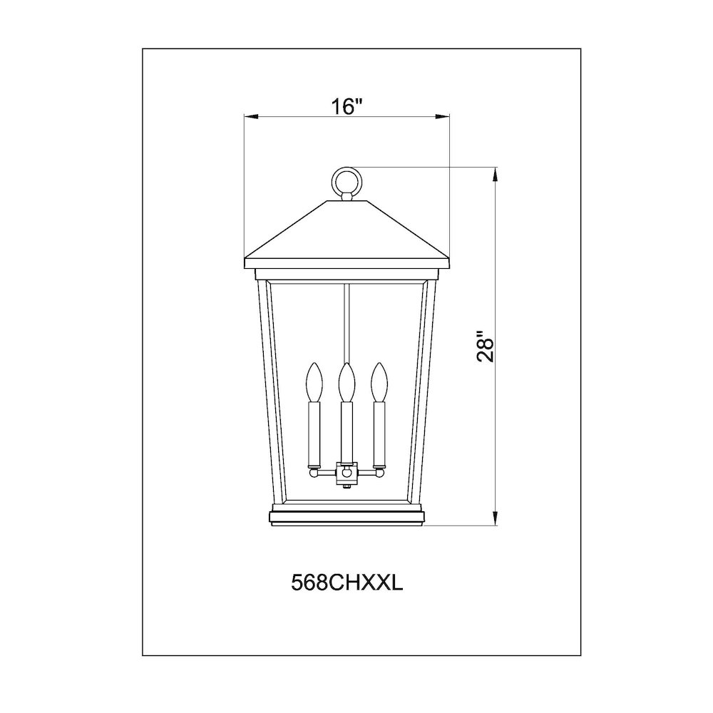 Z-Lite 4 Light Outdoor Chain Mount Ceiling Fixture. Picture 8