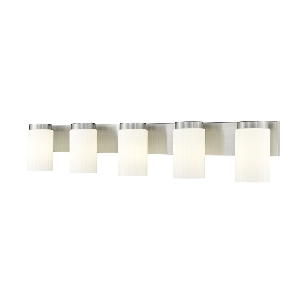 Z-Lite Burk 5 Light Vanity, Brushed Nickel. Picture 1