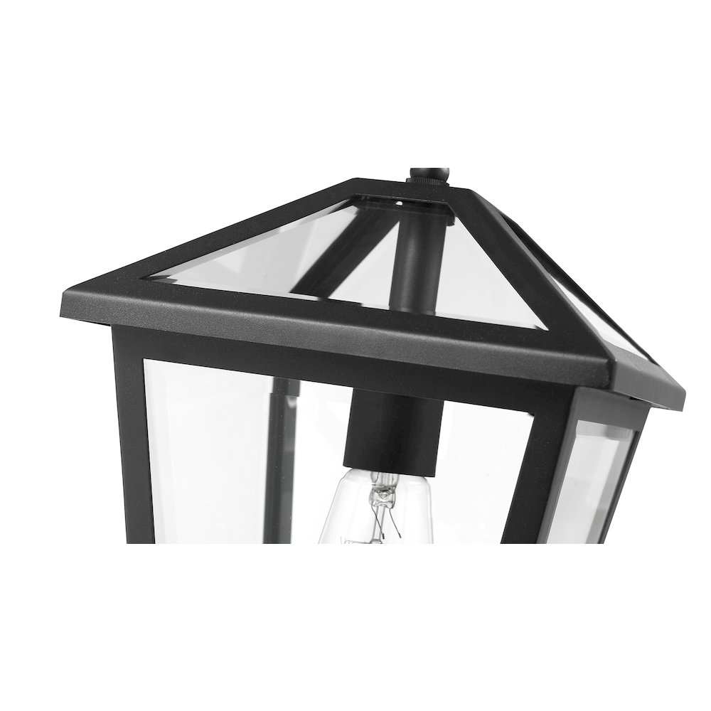 Z-Lite Talbot 1 Light Outdoor Chain Mount Ceiling Fixture, Black. Picture 4