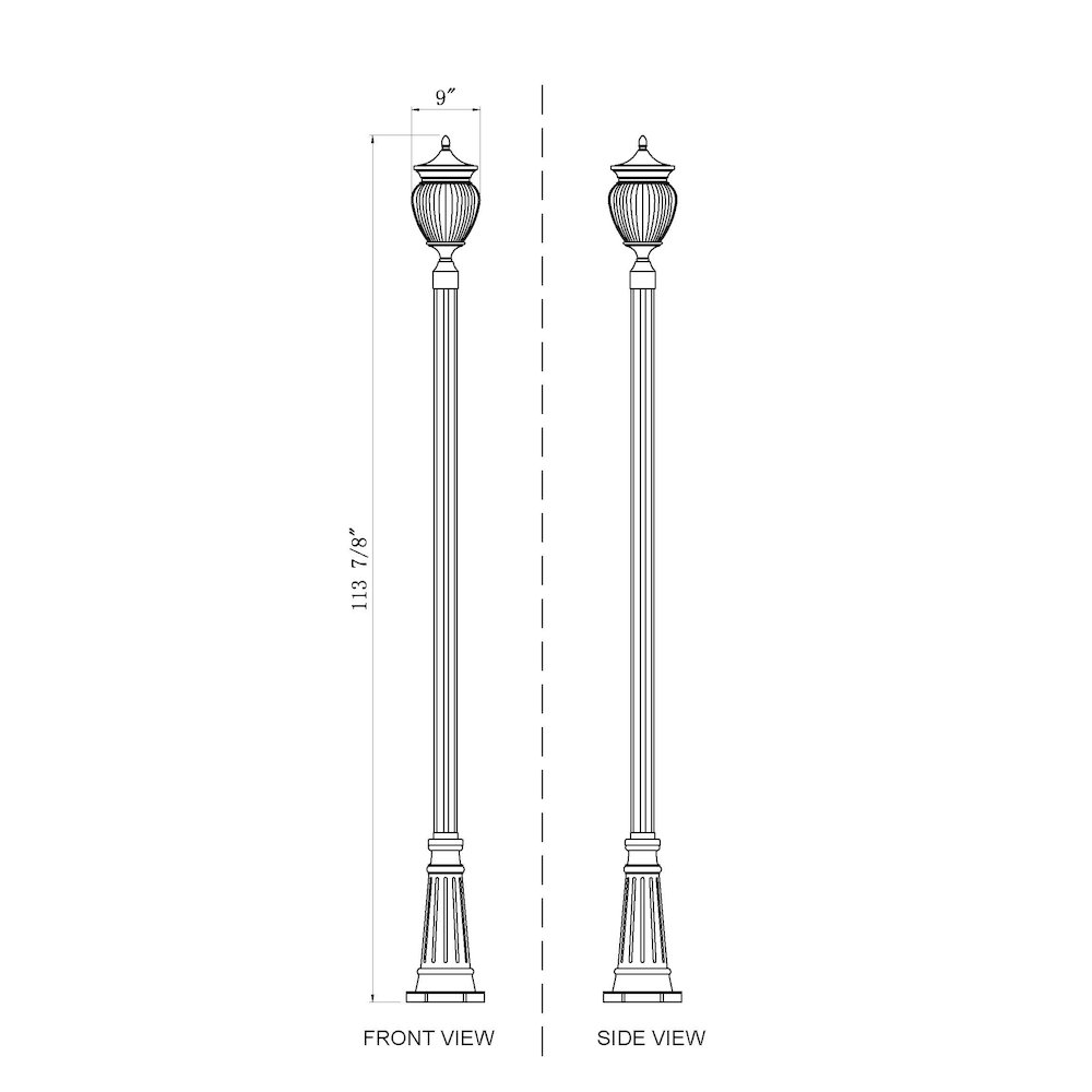 Z-Lite 3 Light Outdoor Post Mounted Fixture. Picture 8