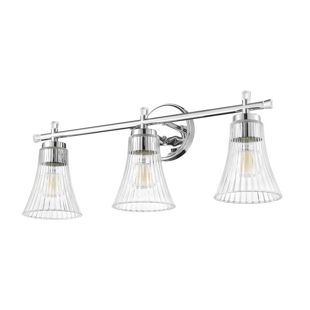Z-Lite Belle 3 Light Vanity in Chrome color, Steel frame. Picture 5