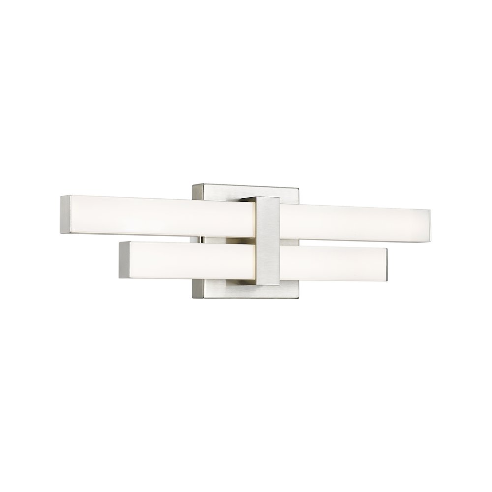 Z-Lite Zane 2 Light Vanity in Brushed Nickel Frame Finish. Picture 1