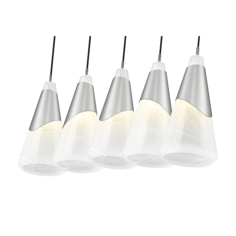 Z-Lite Aimie 5 Light Linear Chandelier, Brushed Nickel. Picture 4