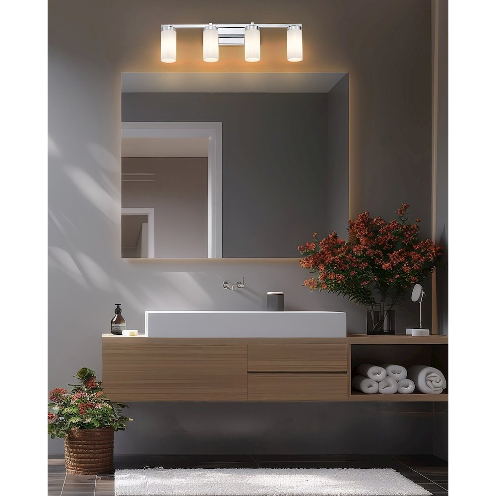 Z-Lite Danica 4 Light Vanity in Chrome color, Steel frame. Picture 6