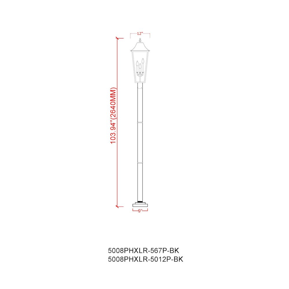 Z-Lite 3 Light Outdoor Post Mount Fixture. Picture 8