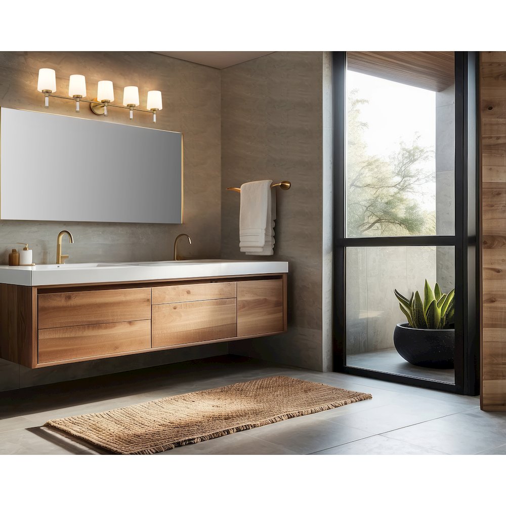 Z-Lite 5 Light Vanity, Modern Gold. Picture 6