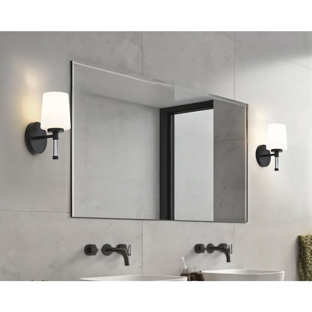 Z-Lite 1 Light Vanity, Matte Black. Picture 5