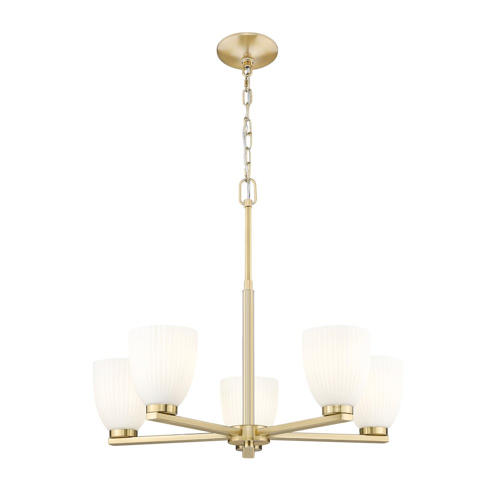 Z-Lite Naya 5 Light Chandelier in Modern Gold color, Steel frame. Picture 3