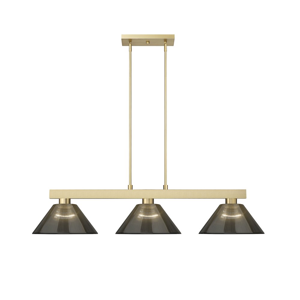 Z-Lite Cobalt 3 Light Billiard, Steel Frame, Smoke Shade Color. Picture 2