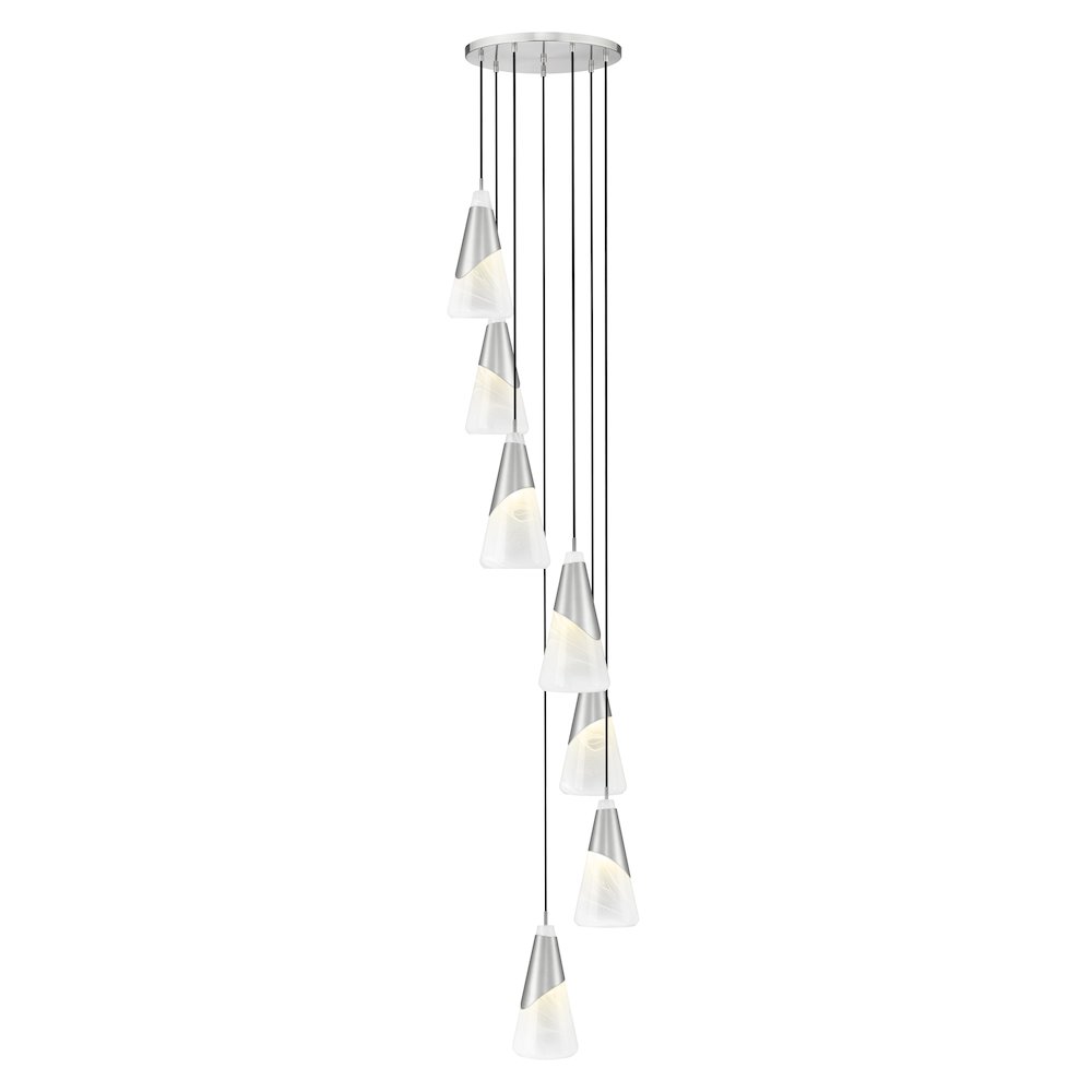 Z-Lite Aimie 7 Light Chandelier, Brushed Nickel. Picture 1