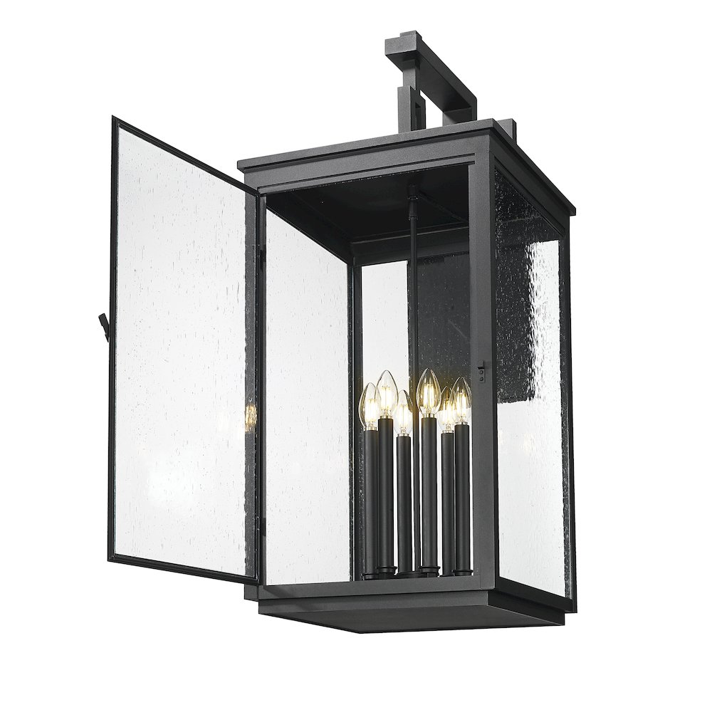 Z-Lite Hartwell 6 Light Outdoor Wall Light in Sand Black color, Aluminum frame. Picture 2