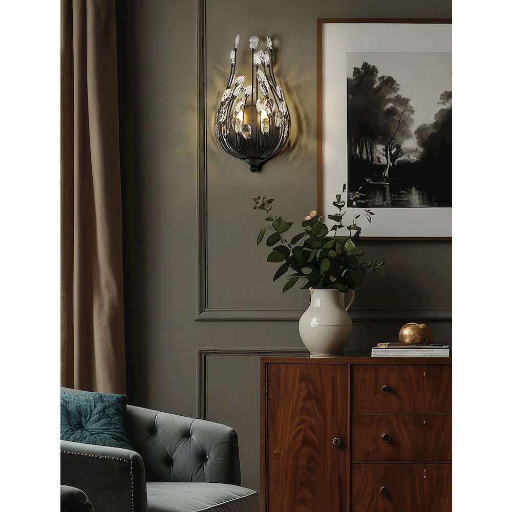 Z-Lite 2 Light Wall Sconce, Matte Black. Picture 6