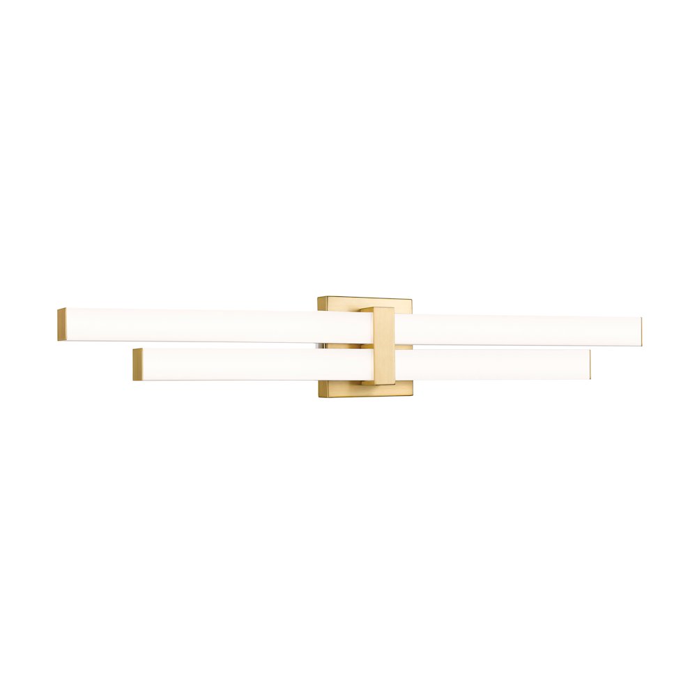 Z-Lite Zane 2 Light Vanity in Modern Gold Frame Finish. Picture 1