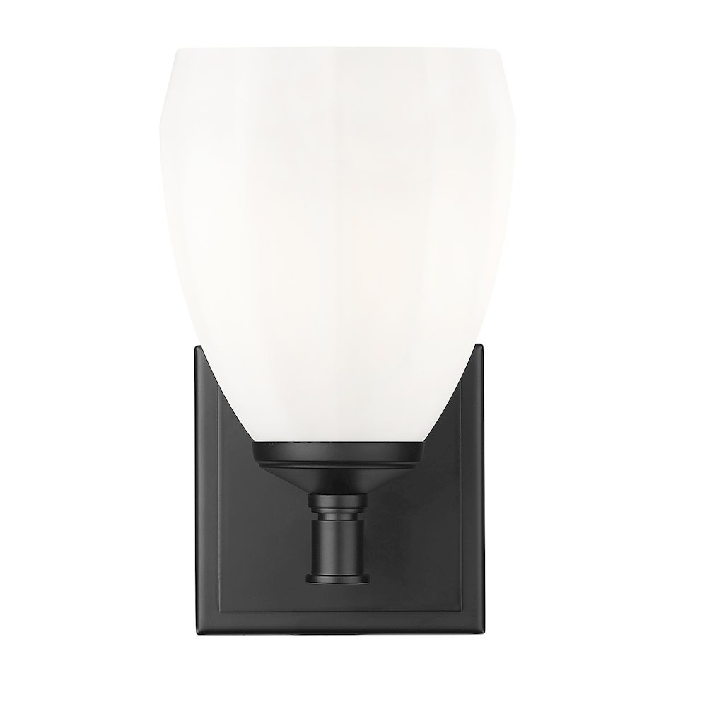 Z-Lite Oren 1 Light Vanity in Matte Black color, Steel frame. Picture 2