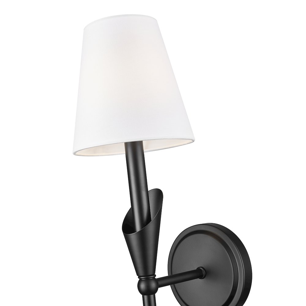 Z-Lite Claudelle 1 Light Wall Sconce in Matte Black color, Steel frame. Picture 4