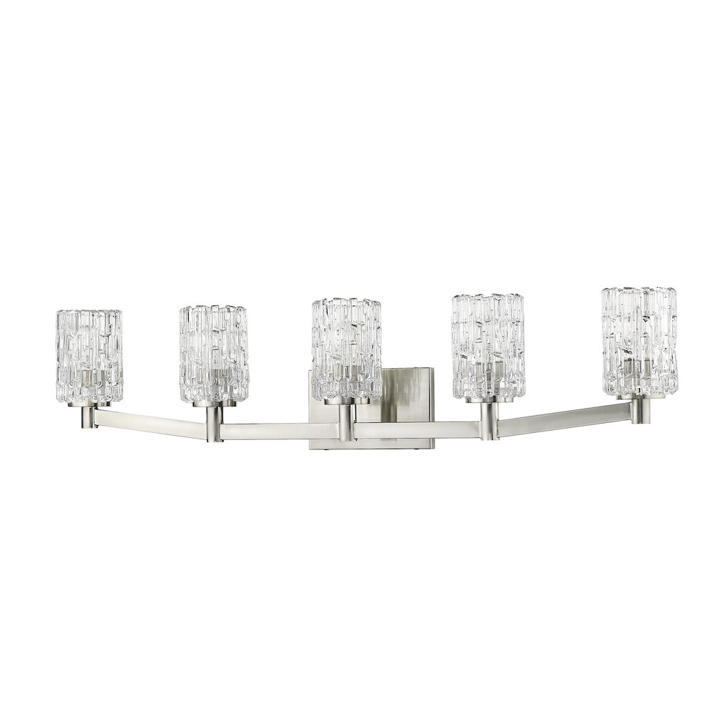 Z-Lite Aubrey 5 Light Vanity in Brushed Nickel Frame Finish. Picture 5