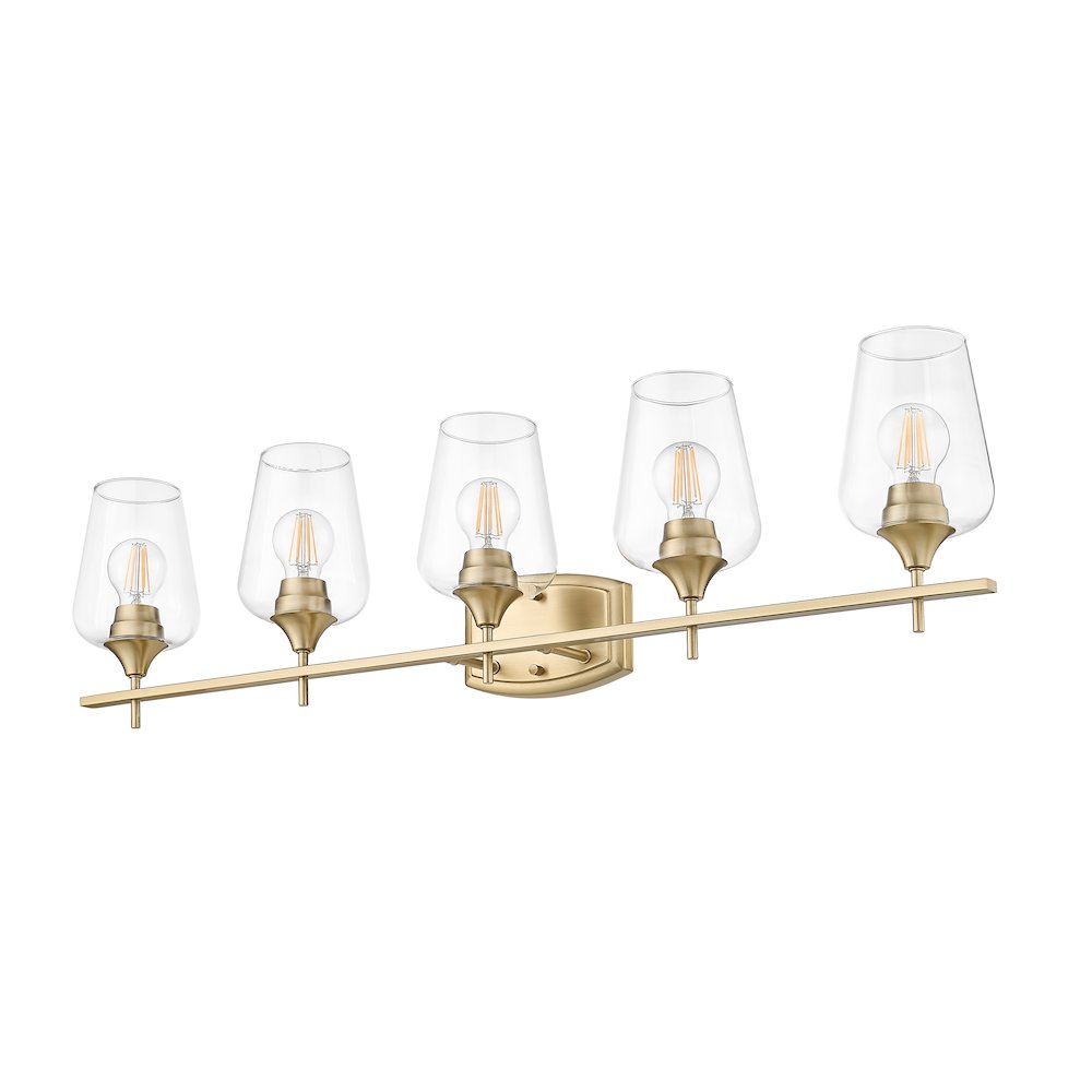 Z-Lite 5 Light Vanity, Burnished Brass. Picture 7