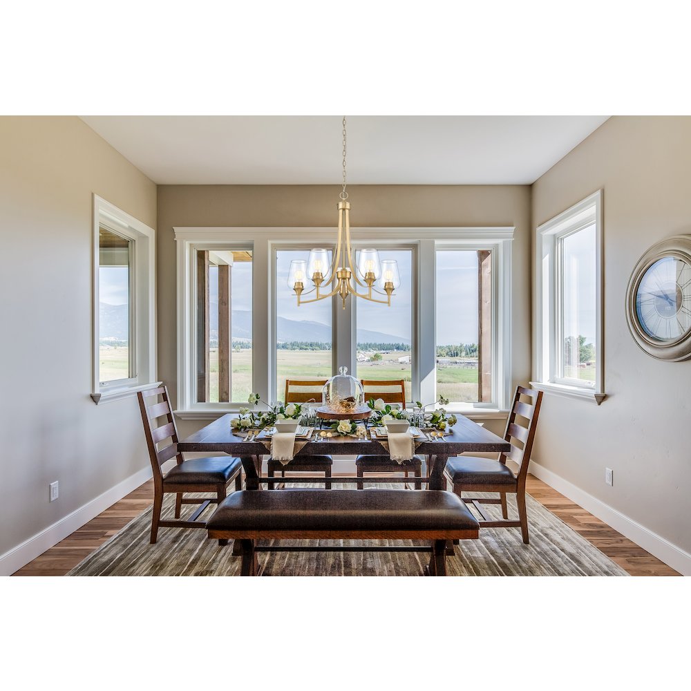 Z-Lite 5 Light Chandelier, Burnished Brass. Picture 5