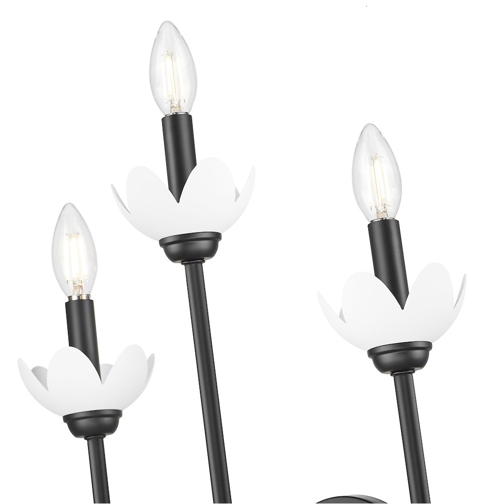Z-Lite Allistair 3 Light Wall Sconce in Matte Black color, Steel frame. Picture 4