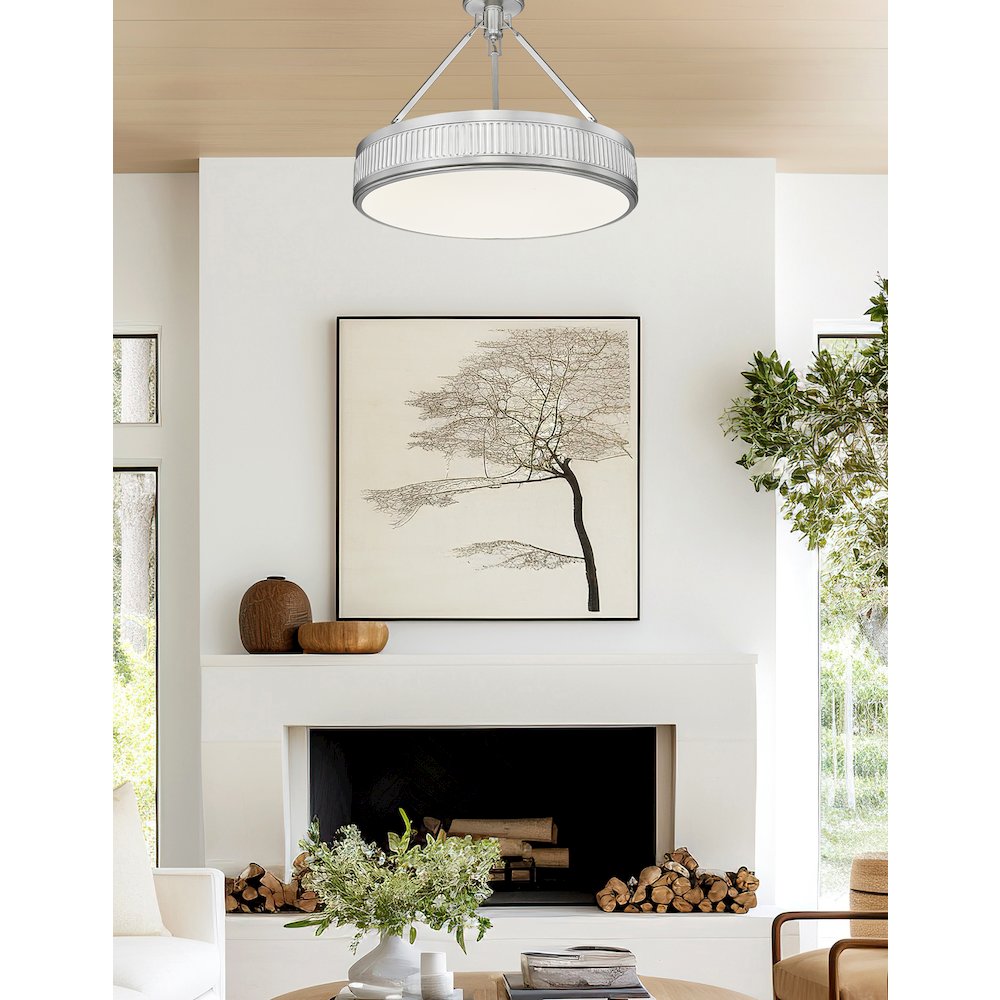 Z-Lite 3 Light Semi Flush Mount, Satin Nickel. Picture 6