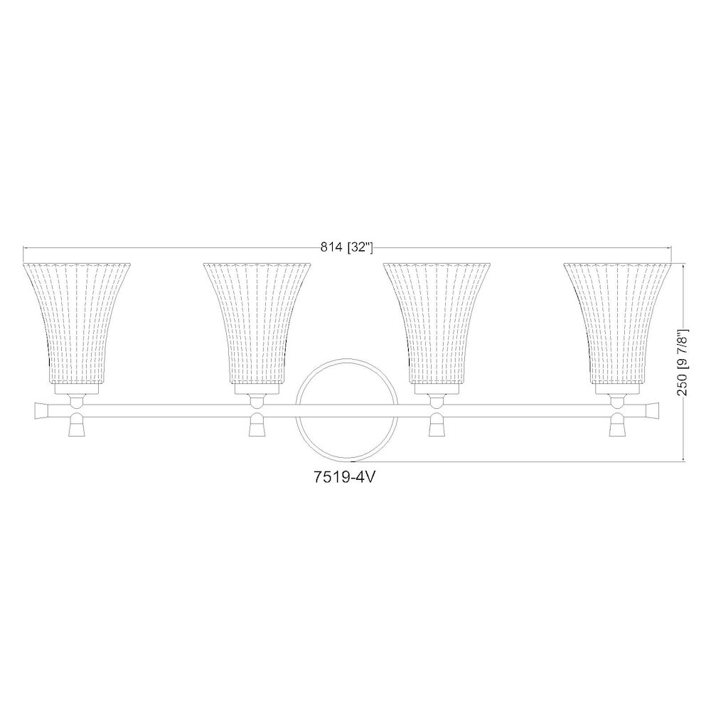 Z-Lite Belle 4 Light Vanity in Modern Gold color, Steel frame. Picture 8