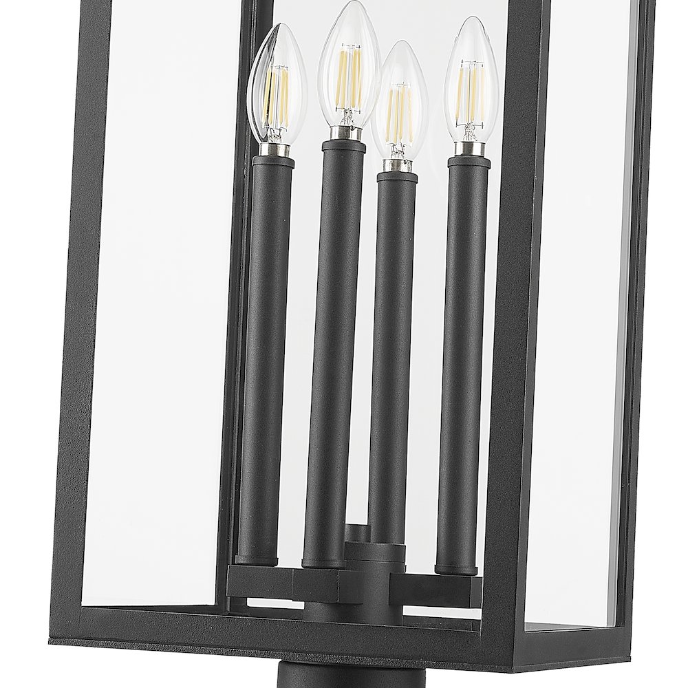 Z-Lite Nova 4 Light Outdoor Post Mount Fixture, Black. Picture 4