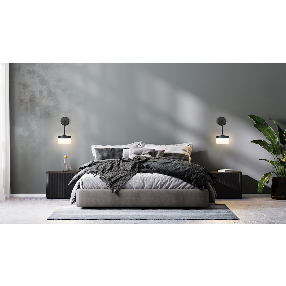 Z-Lite 1 Light Wall Sconce, Matte Black. Picture 6