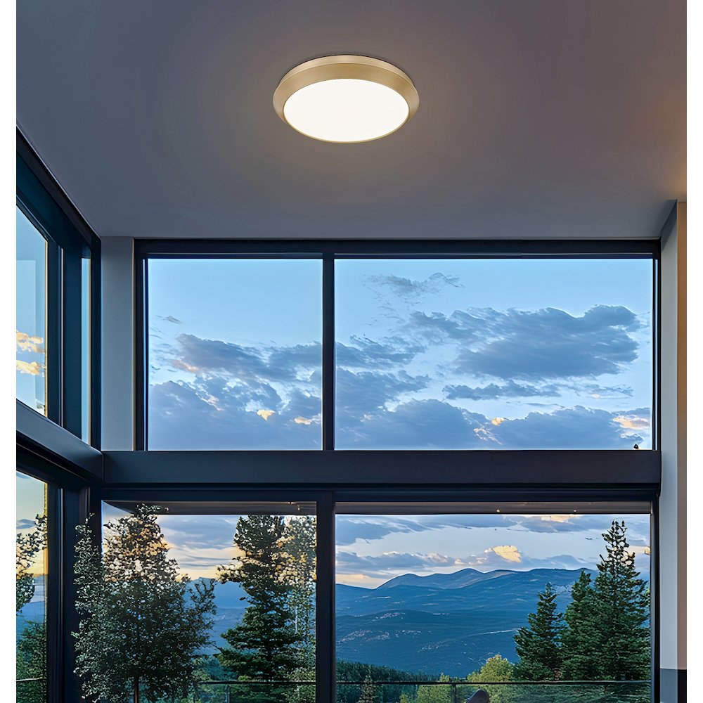 Z-Lite 1 Light Flush Mount, Modern Gold. Picture 5